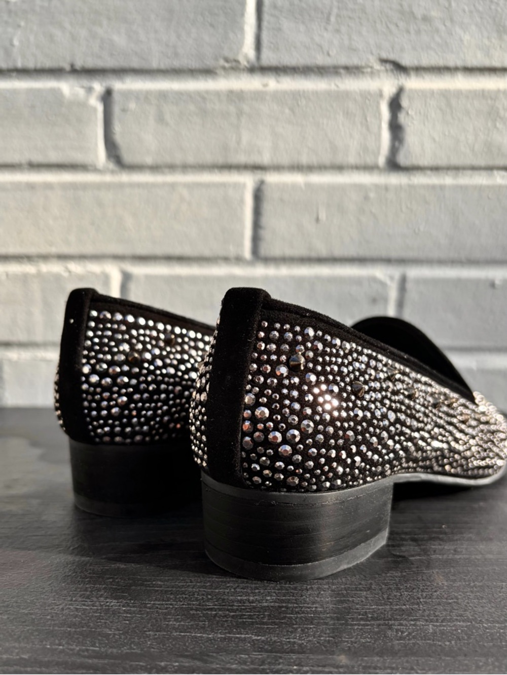 Stuart Weitzman "Slipbeads" Studded Smoking Loafer, Women’s SZ 6 LIKE NEW! - Picture 5 of 8